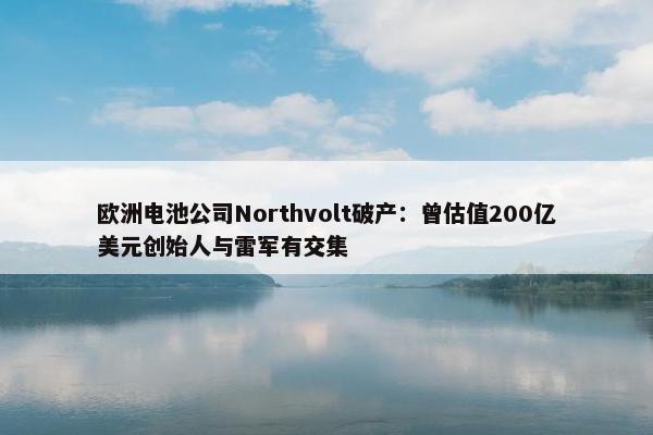 欧洲电池公司Northvolt破产：曾估值200亿美元创始人与雷军有交集