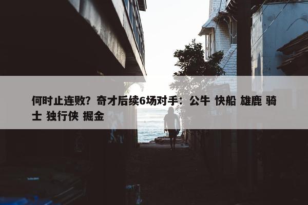 何时止连败？奇才后续6场对手：公牛 快船 雄鹿 骑士 独行侠 掘金