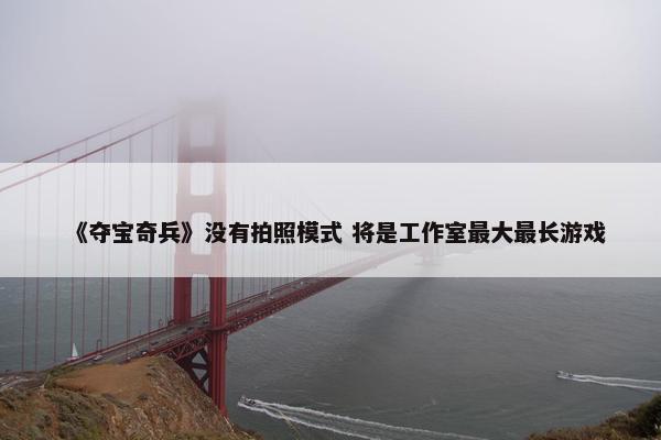 《夺宝奇兵》没有拍照模式 将是工作室最大最长游戏