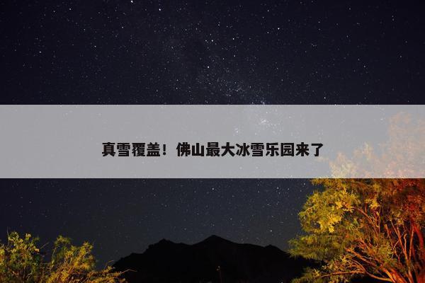 真雪覆盖！佛山最大冰雪乐园来了