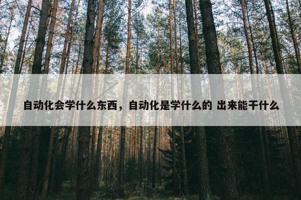 自动化会学什么东西，自动化是学什么的 出来能干什么