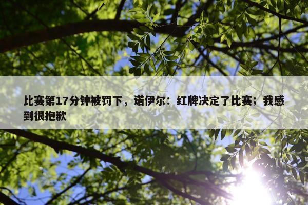 比赛第17分钟被罚下，诺伊尔：红牌决定了比赛；我感到很抱歉