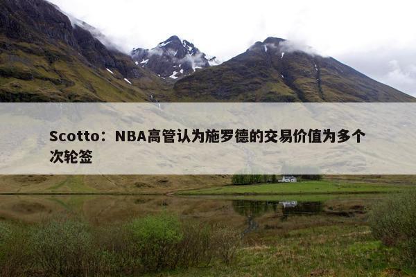 Scotto：NBA高管认为施罗德的交易价值为多个次轮签