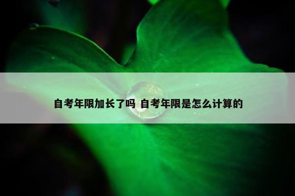 自考年限加长了吗 自考年限是怎么计算的