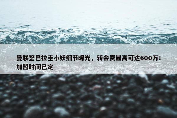 曼联签巴拉圭小妖细节曝光，转会费最高可达600万！加盟时间已定