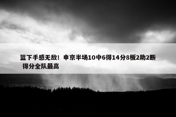 篮下手感无敌！申京半场10中6得14分8板2助2断 得分全队最高